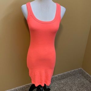 💀Neon Coral Fashion Nova Bodycon Dress XS💀